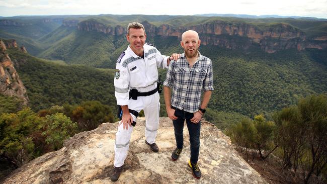 Mr Monaghan, who was rescued by Sergeant Dallas Atkinson, now wants to become a special operations paramedic. Picture: Sam Ruttyn