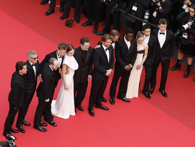 The cast of Eddington at their premiere – tickets for this event saw people lining up for more than six hours. Picture: Sebastien Nogier/Pool/Getty Images