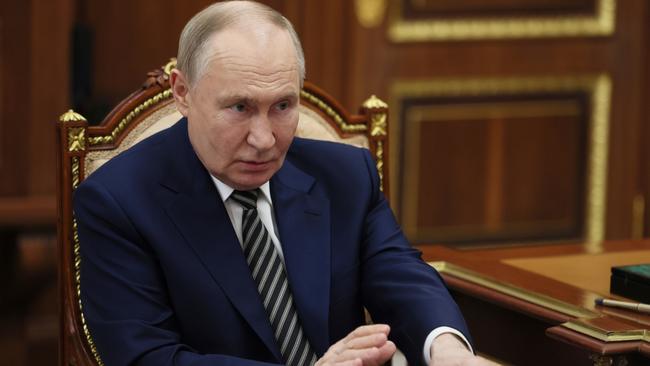 Russian President Vladimir Putin at the Kremlin in Moscow on Tuesday. Picture: AP