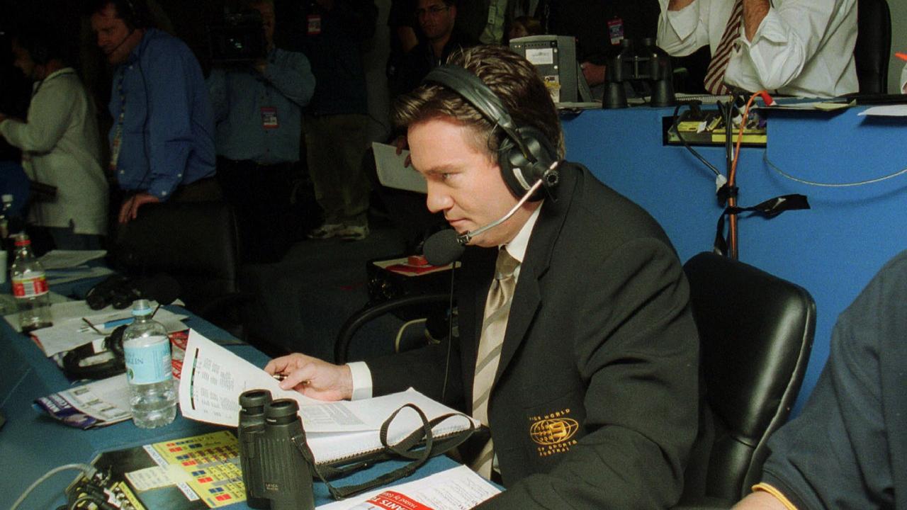 McGuire calling the footy from the Channel 9 commentary box back in 2002.