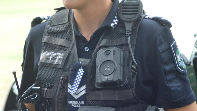 A closer look at the new police body worn cameras. Picture: Natasha Emeck