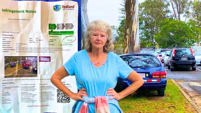 Russell Island resident Susan Mandeville was parked in this area when she was fined $161. Picture: Judith Kerr