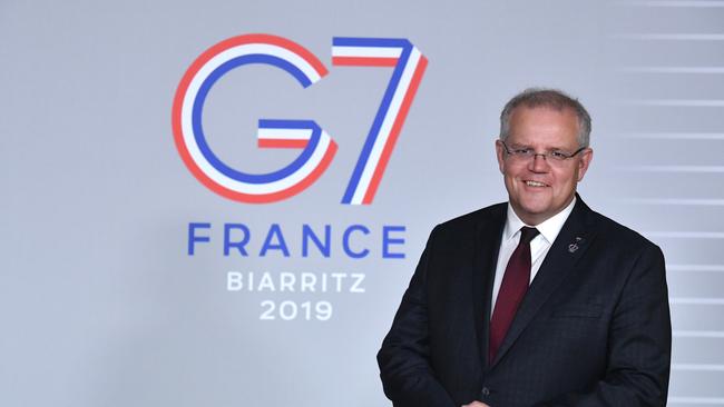 Prime Minister Scott Morrison at the G7 Summit in the town of Biarritz, France, in 2019.