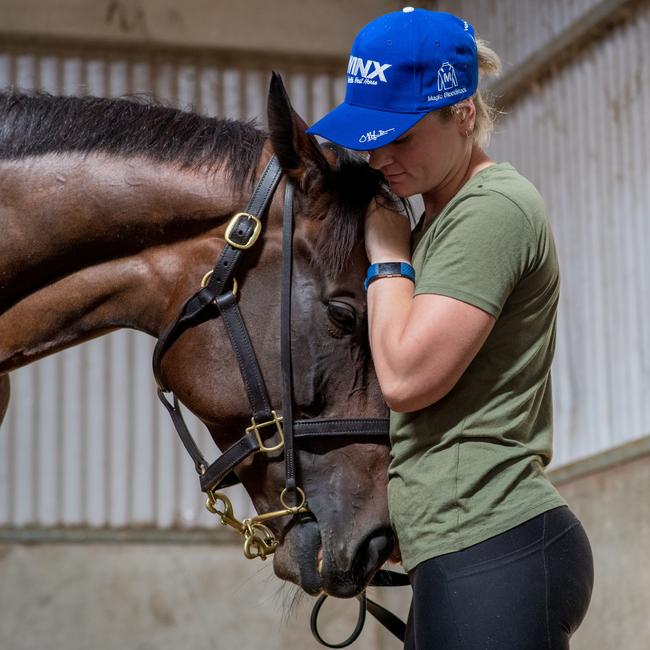 Strapper Candice Persijn and Winx. Picture: Sharon Lee Chapman