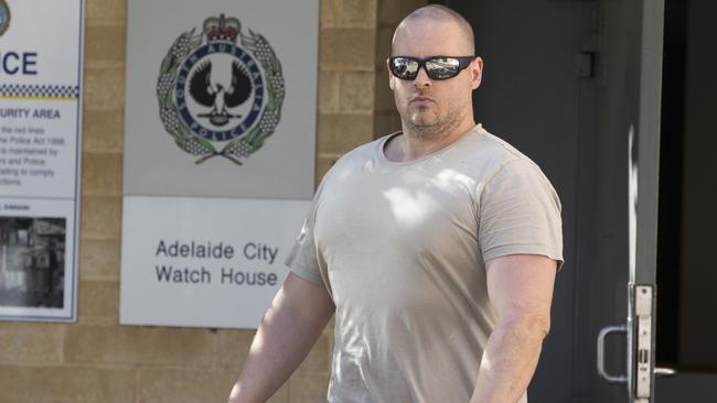 Richard Tinsley on bail is seen leaving the Adelaide Magistrates court. Picture: Newswire