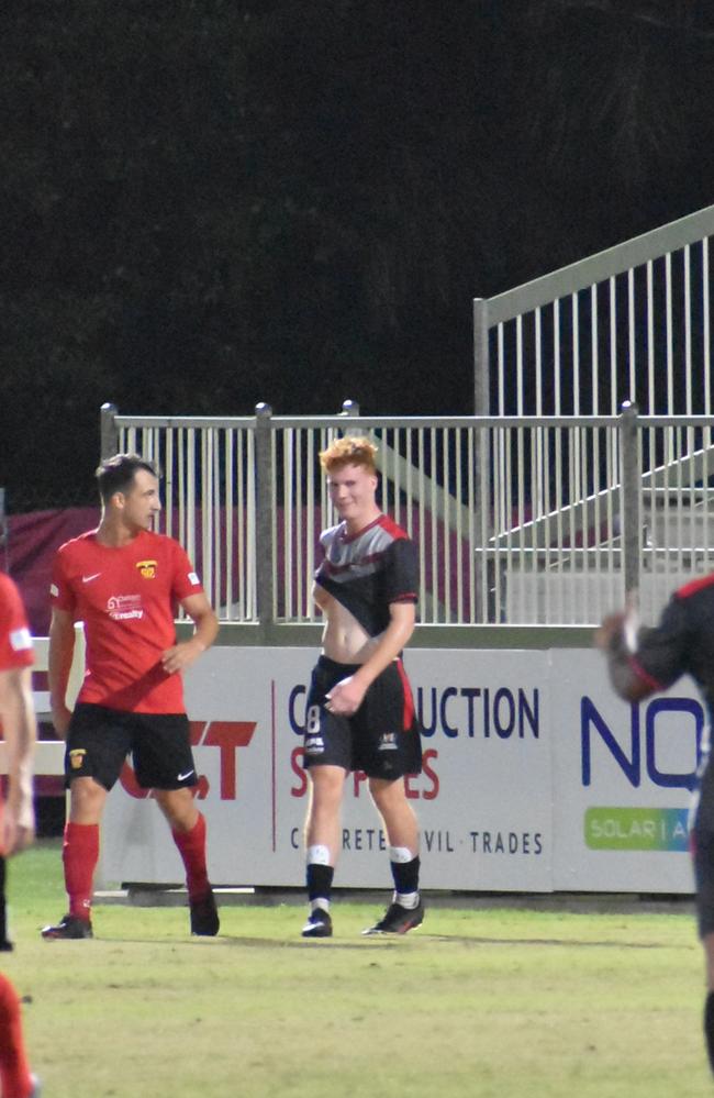Angus McKenzie in action in Magpies Crusaders v Sunshine Coast Fire in the FQPL1 at Sologinkin Oval. Saturday, March 19, 2022. Picture: Tara Miko