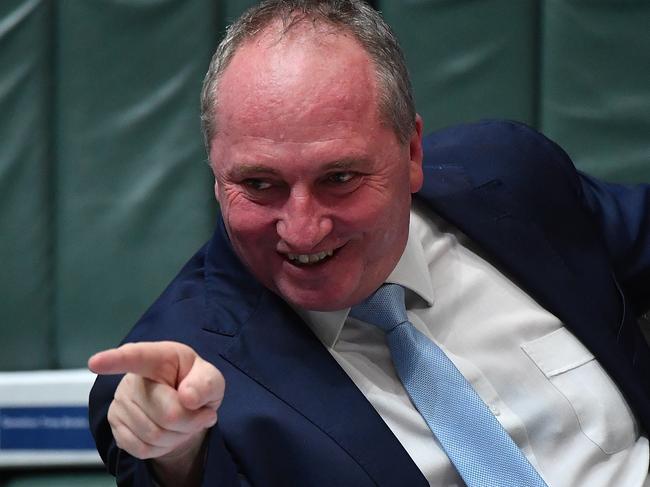 CANBERRA, AUSTRALIA - JUNE 23: Deputy Prime Minister Barnaby Joyce during Question Time in the House of Representatives at Parliament House on June 23, 2021 in Canberra, Australia. Barnaby Joyce has deposed former Nationals leader Michael McCormack during a spill called on Monday by Senator Matt Canavan, with Joyce re-elected as leader of The Nationals in a leadership contest with at least 12 votes in the 21-member partyroom. (Photo by Sam Mooy/Getty Images)