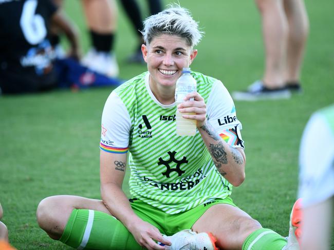 Michelle Heyman will start up front for the Matildas. Picture: Getty