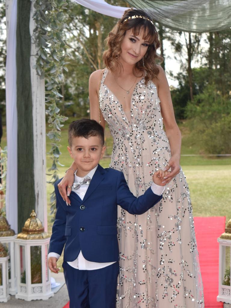 Rahnee Wood with her date at the Gympie State High School Formal 2022.