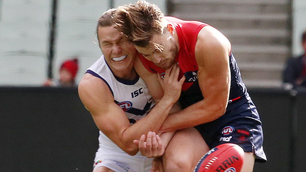 Ed Langdon and Jack Viney will be teammates next season. Picture: Michael Klein