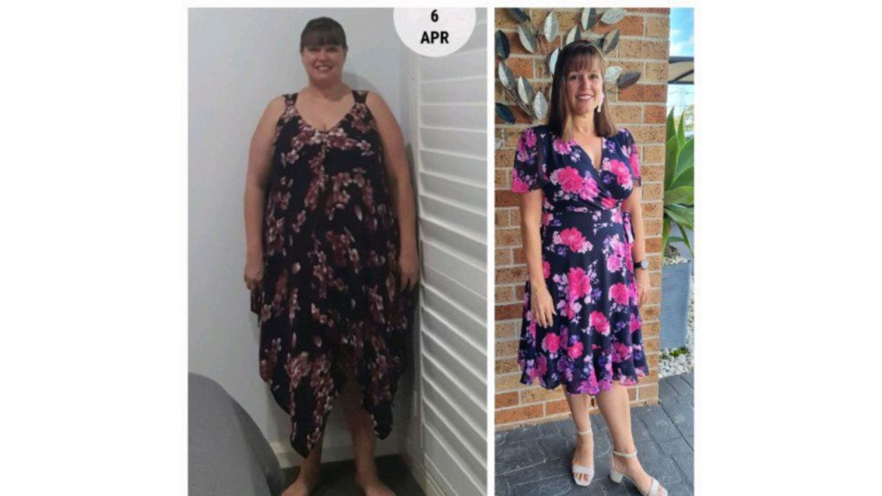 Before and after: "I began withdrawing from friends and social events, I didn't want to be seen in public. I couldn't find clothes I liked or felt comfortable wearing," Belinda tells Body+Soul. Image: Suppled.