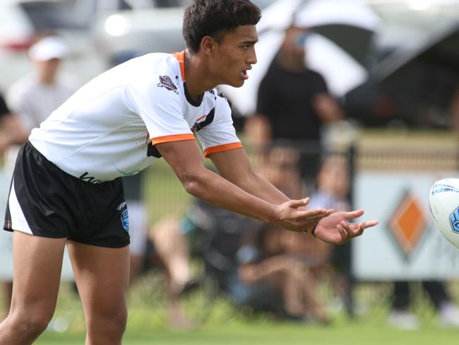 JhevonLele played for Macarthur Wests Tigers in last season’s Andrew Johns Cup. Picture: Warren Gannon Photography