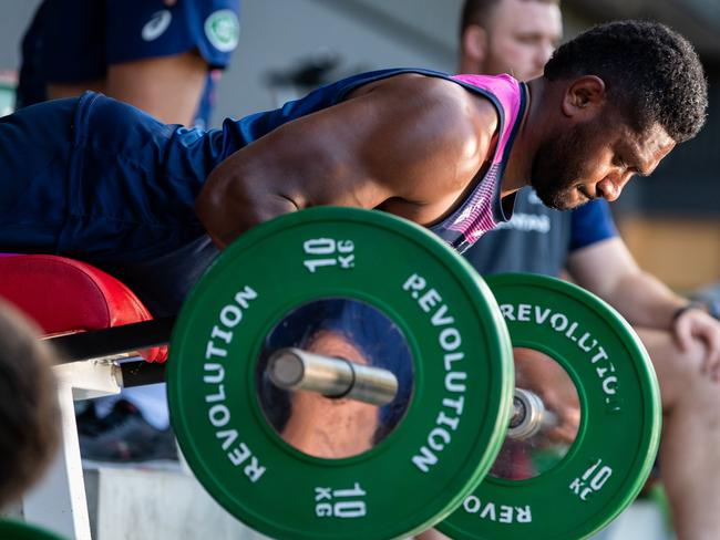 Debutant Isi Naisarani adds plenty of bulk to the backrow. Picture: AU Media/Stuart Walmsley