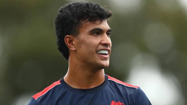 Suaalii at training with the Roosters. (Photo by Mark Metcalfe/Getty Images)