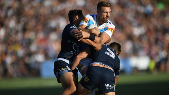 Bryce Cartwright in action during Gold Coast’s trial against the Cowboys at Sunshine Coast Stadium. Picture: NRL Photos