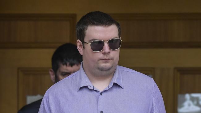 Wednesday 24 JANUARY, 2024Corey Johnston next to his lawyer Michael Woods leaving Adelaide magistrates court.Picture: Roy VanDerVegt