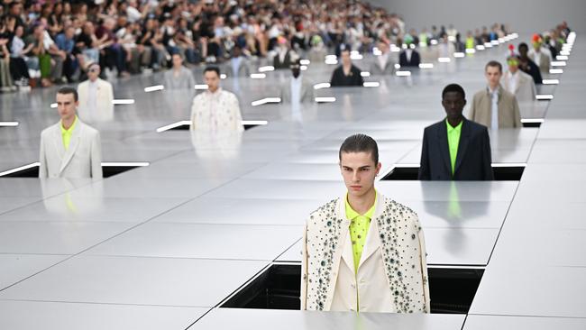 Models walk the runway during the Dior Homme Menswear Spring/Summer 2024 show as part of Paris Fashion Week. Picture: Getty Images