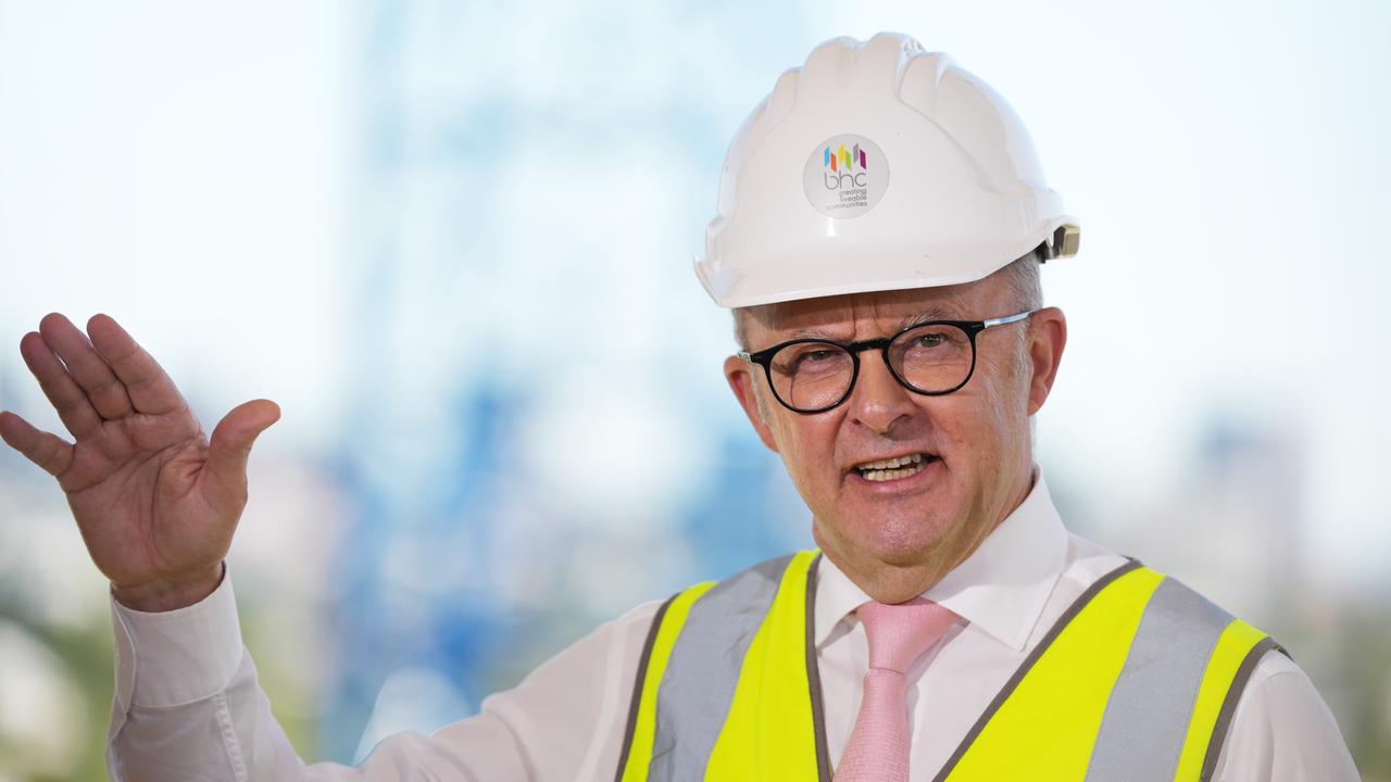 Anthony Albanese speaks to the media during a visit to a soon to be completed housing project in the suburb of Stones Corner in the electorate of Griffith on April 29, 2025 in Brisbane, Australia. (Photo by Asanka Ratnayake/Getty Images)