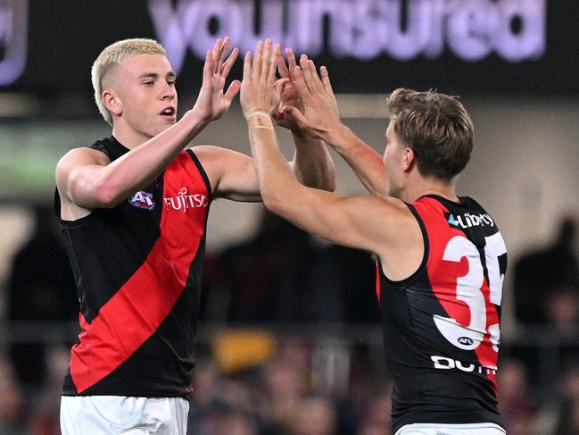 Nate Caddy threatened to lead the Bombers to a huge upset against Brisbane. Picture: Getty Images