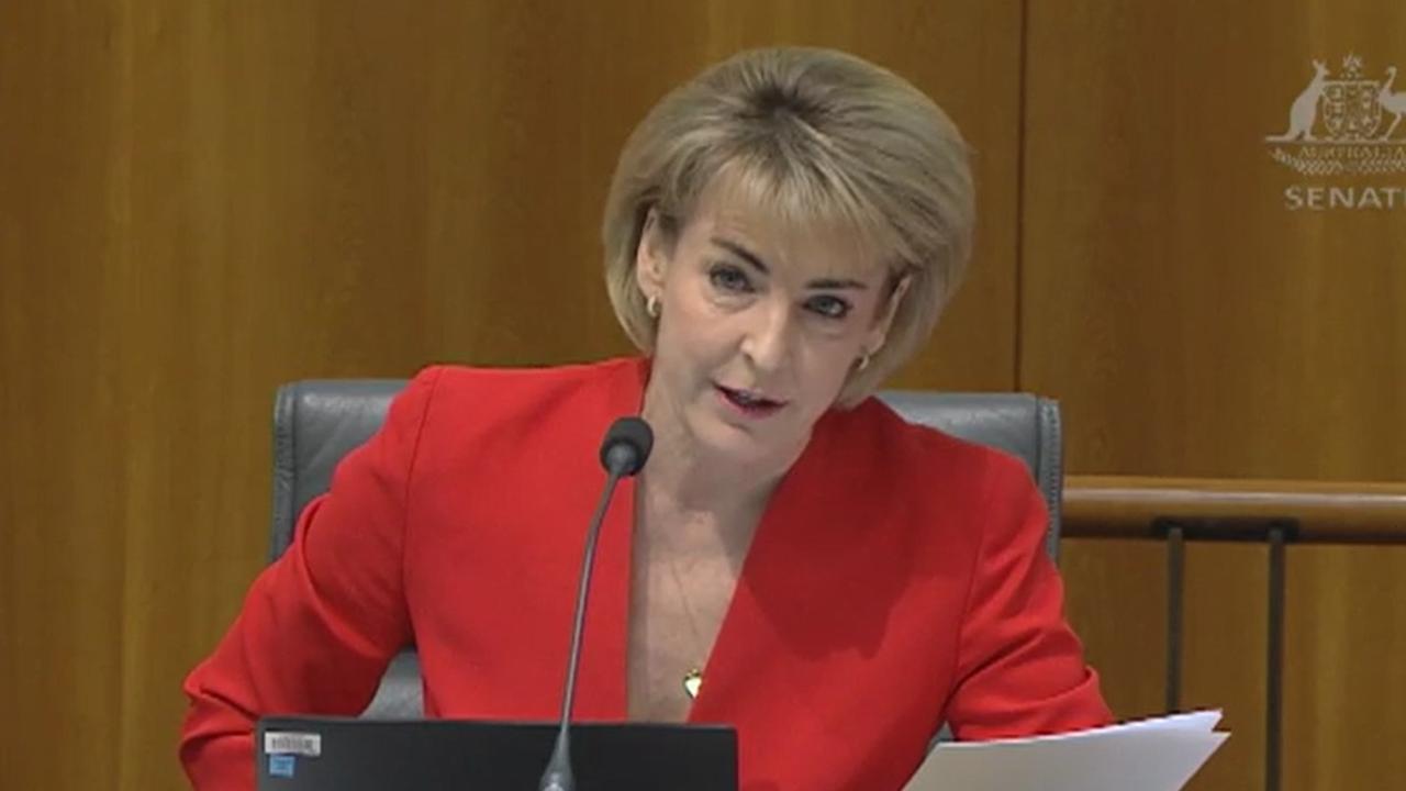 Shadow attorney-general Michaelia Cash at senate estimates on Thursday. Picture : Supplied