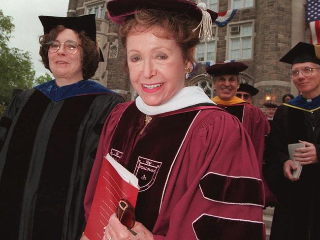 Author Mary Higgins Clark after receiving an honorary doctorate in 1997