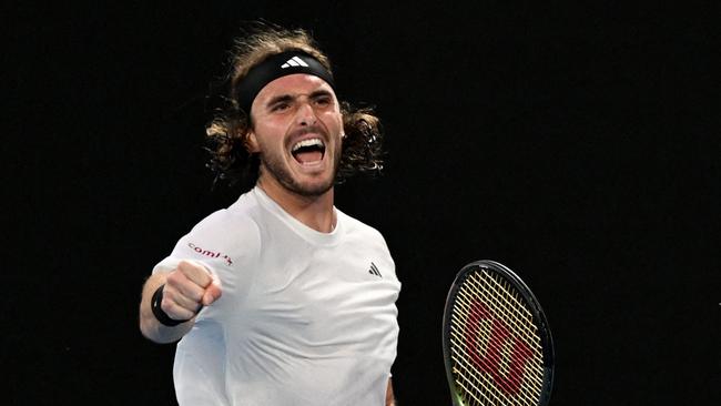 Stefanos Tsitsipas is pumped up.