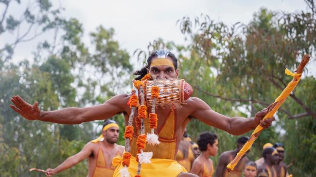 02/08/2019 Dancers during the opening ceremony of Garma Festival in Arnhem Land, NT. Photographer: Teagan Glenane