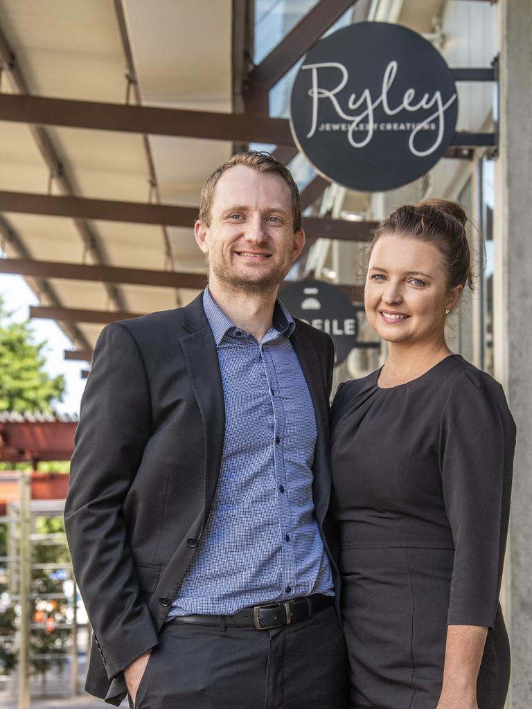 Ewen and Christel Ryley. Ryley jewellery store opening in new location at Kwong Sang Walk. Tuesday, October 19, 2021. Picture: Nev Madsen.