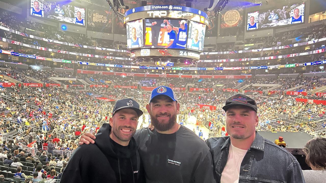 Roosters players went to an NBA game. Picture: Social Media