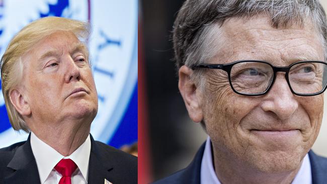 Bill Gates, right, says US president Donald Trump's decision to cut funding to the World Health Organisation is dangerous.