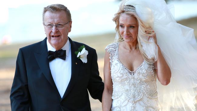 Coates and Orieta Pires at their 2017 Sydney wedding. Picture: Damian Shaw