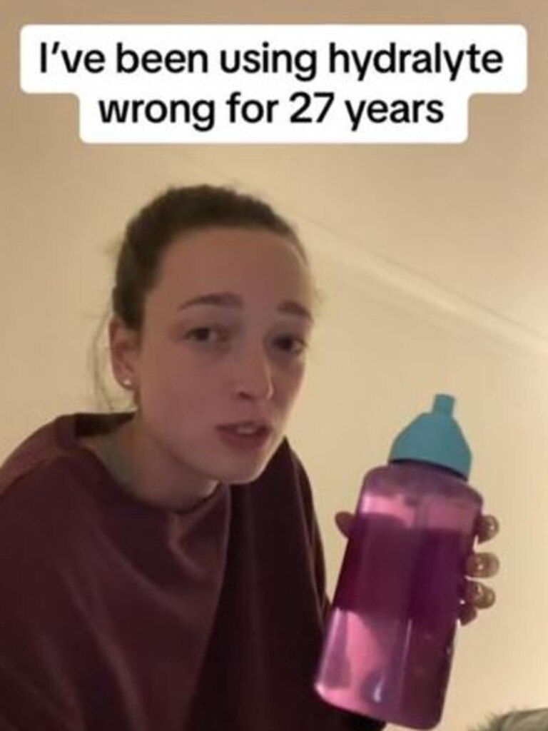 Courtney said she’d been using the electrolyte tablets wrong for 27 years. Picture: TikTok