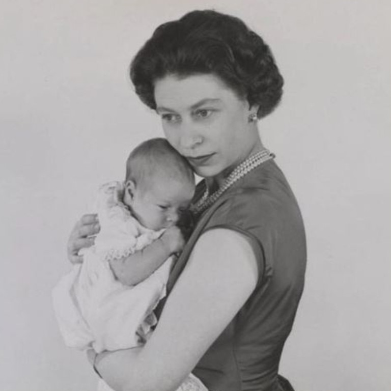 The Queen holds a baby Prince Andrew. Picture: Supplied