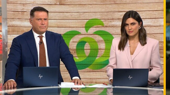 Today hosts Karl Stefanovic and Sarah Abo have grilled the supermarket boss. Picture: Today