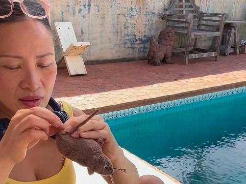 The MasterChef star caught some much-needed pooch time with her beloved scottish terrier. Picture: Instagram