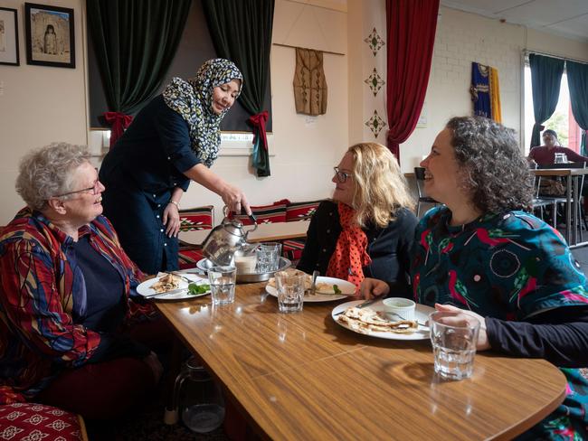 Habiba Mohammad Mohsin serves customers at Zafira. Picture: Peter Mathew