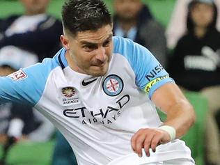 MELBOURNE, AUSTRALIA – NOVEMBER 10: Bruno Fornaroli of Melbourne City  celebrates his first goal of the match during the 6th round of the Hyundai  A-League between Melbourne City and the Newcastle Jets