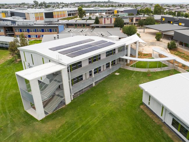 Oran Park Public School was built from prefabricated pieces. Schools in Sydney’s southwest were done a “disservice” by overestimating statewide student population figures, Ms Haque said.