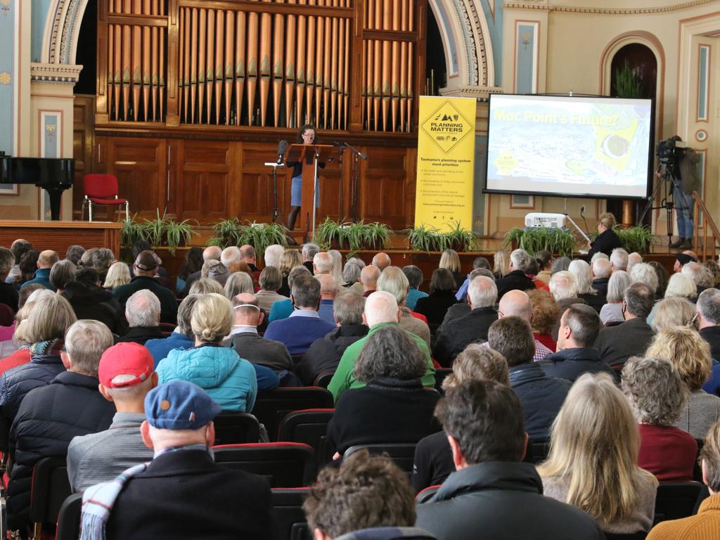 Public meeting about Macquarie Point at Hobart Town Hall on Wednesday, November 16, 2022.