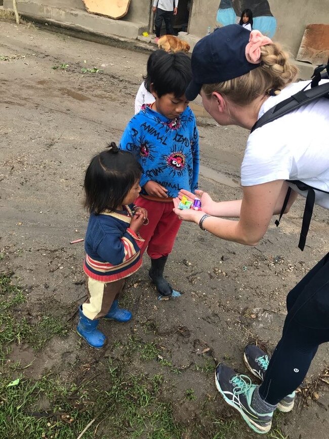 Millie Campion in Ecuador during what she hoped would be a trip of a lifetime. Picture: Supplied