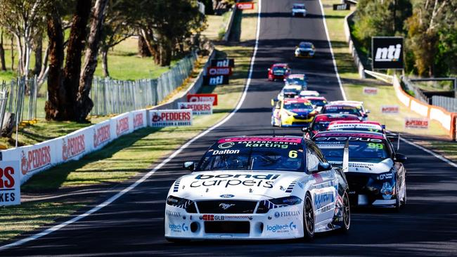 Lochie Dalton, of Launceston, leads the Super2 pack up Mount Panorama at Bathurst. Picture supplied