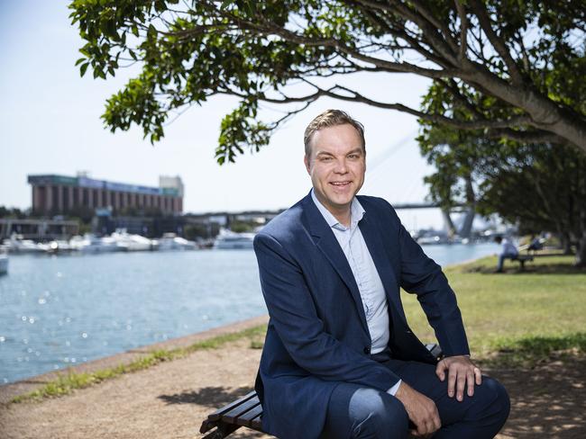 Jamie Parker at Bicentennial Park in Glebe. John Feder/The Australian.