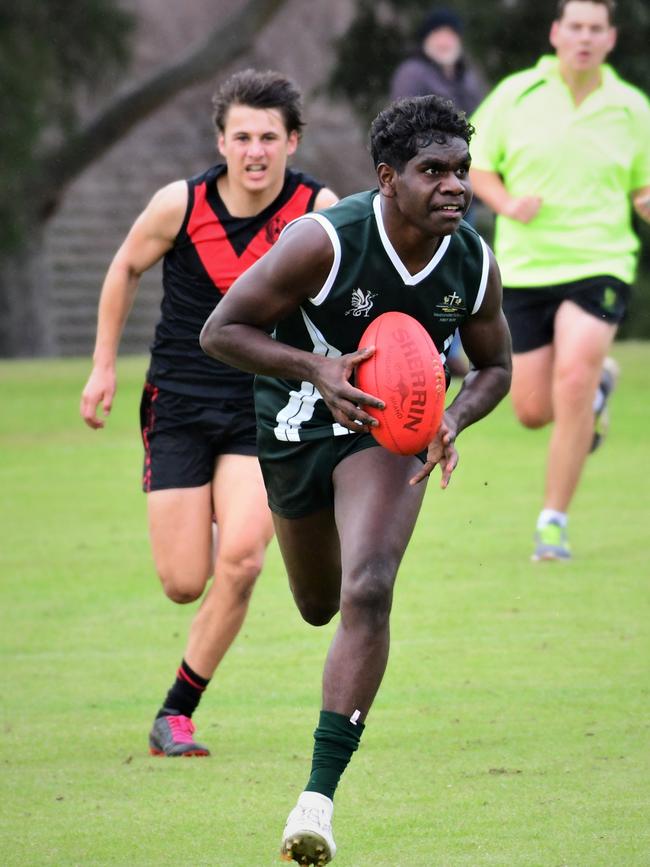 Westminster rising star James Antonio in action against Rostrevor in round three. Picture: Leo Panzarino