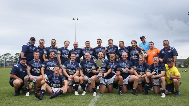 Newcastles celebrate their win in Men's Country Championships grand final. It was overwhelmingly voted the strongest league in NSW. Picture: Sue Graham