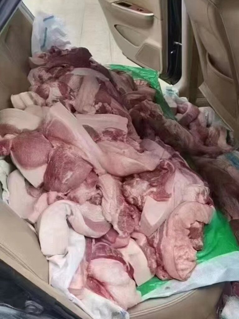 The city of Chengdu in China is in a state of complete panic with residents preparing for the worst, bulk buying meat and other food items. Picture: Twitter