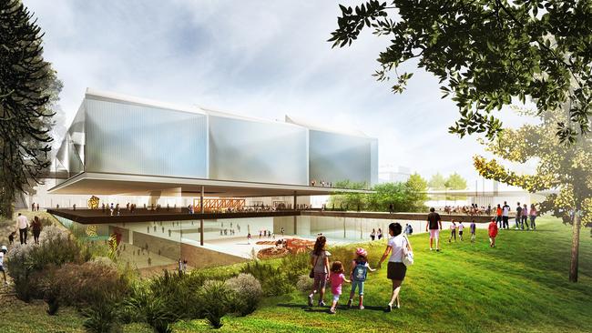 The winning design in Adelaide Contemporary International Design Competition, by Diller Scofidio+Renfro and Woods Bagot. It’s not yet locked in as a final design for the gallery.