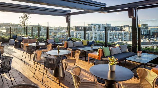 Rooftop bar at QT Hotel Auckland.