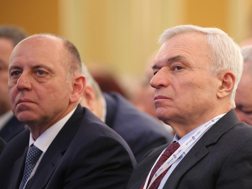 Dmitry Pumpyansky, billionaire and owner of TMK PAO, left, and Victor Rashnikov, owner of Magnitgorsk Iron &amp; Steel Works PJSC. Picture: Getty