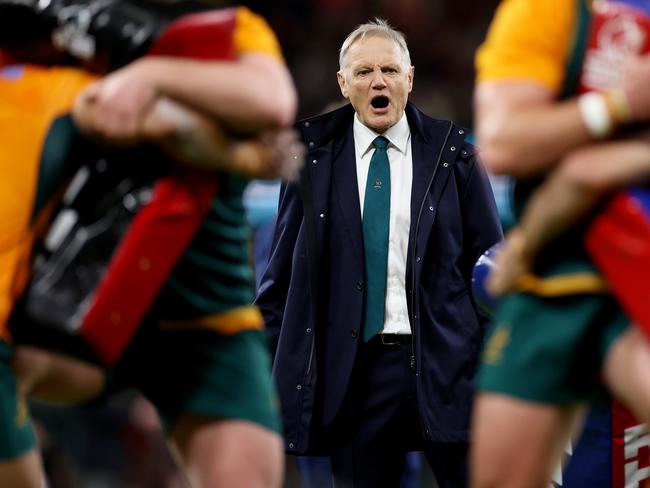 Joe Schmidt during the warm up prior to the Autumn Nations match between Wales and Australia. Picture: Getty Images