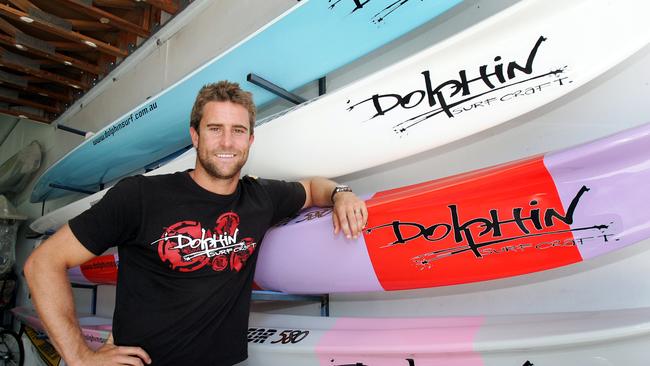 Zane Holmes, pictured at his Dolphin Surf Craft factory, knows what it takes to win the Coolangatta Gold.